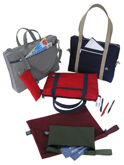 A group shot of briefcases and folios